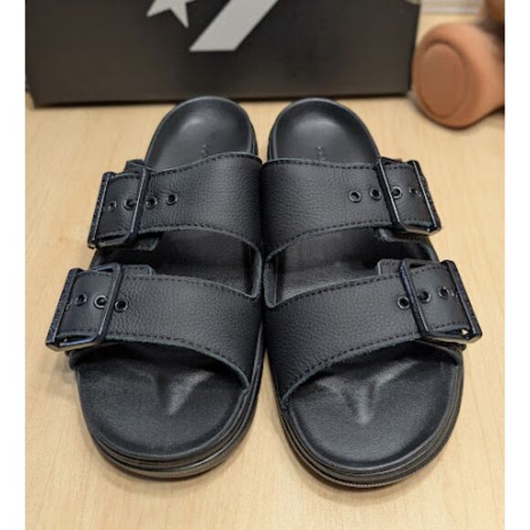 Converse CTAS Black Leather Lugged Flatform Two Strap Sandals Women's Size 9 NIB - Picture 5 of 14